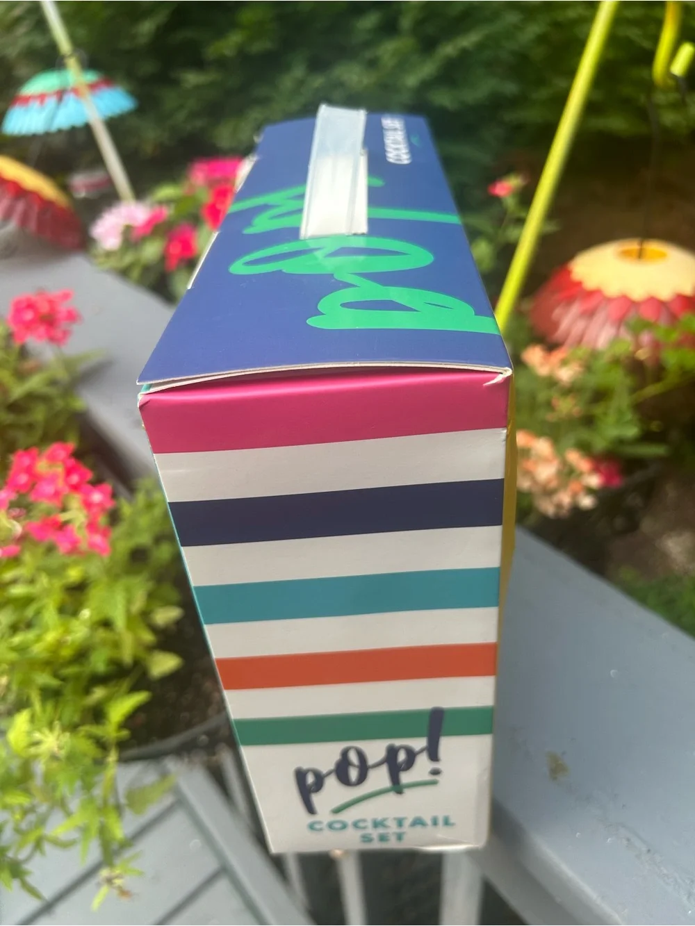 Pier 1 Silicone Pop! Cocktail Set in Blue, Teal & Red  NEW